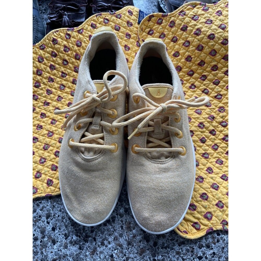 Allbirds Merino Wool Runners Running Shoes Sneakers Lace-Up Yellow Men’s US 12